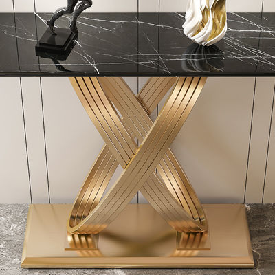 Customized Brass And Marble Console Table Satin Finish Ss Console Table