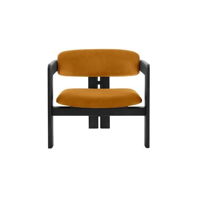 Wood Frame Orange Velvet Dining Chairs For Bedroom Study Room