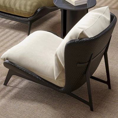 Rattan Frame Velvet Black Chair Modern Velvet Chesterfield Chair