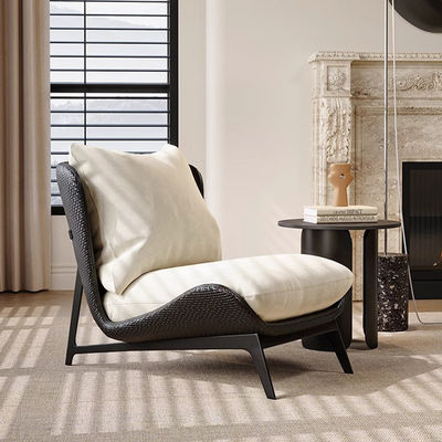 Rattan Frame Velvet Black Chair Modern Velvet Chesterfield Chair
