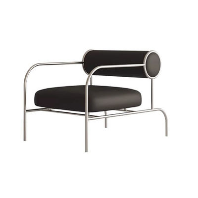 Stainless Steel Velvet Fabric Armchair With Metal Legs For Hotel Restaurant