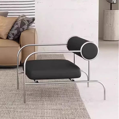 Stainless Steel Velvet Fabric Armchair With Metal Legs For Hotel Restaurant