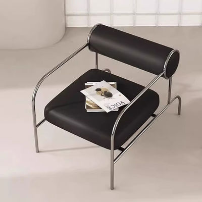 Stainless Steel Velvet Fabric Armchair With Metal Legs For Hotel Restaurant