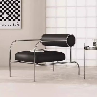 Stainless Steel Velvet Fabric Armchair With Metal Legs For Hotel Restaurant