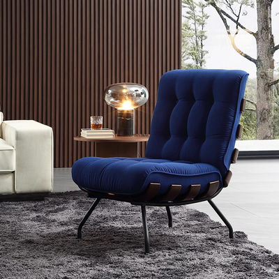 High Density Foam Velvet Fabric Armchair With Iron Legs Olive Green Velvet Chair