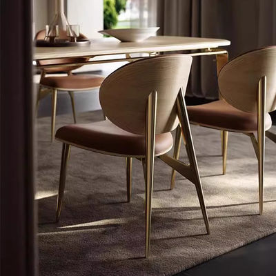 High Back Comfortable Upholstered Dining Chairs Modern Metal Dining Chairs