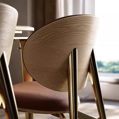 High Back Comfortable Upholstered Dining Chairs Modern Metal Dining Chairs