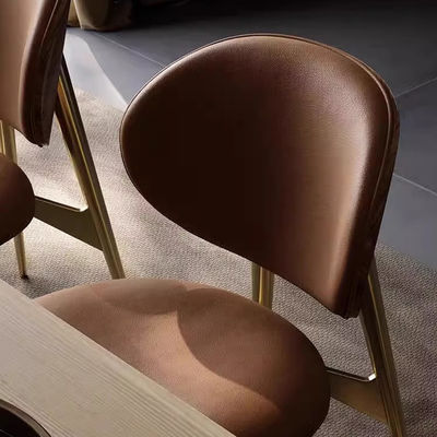 High Back Comfortable Upholstered Dining Chairs Modern Metal Dining Chairs