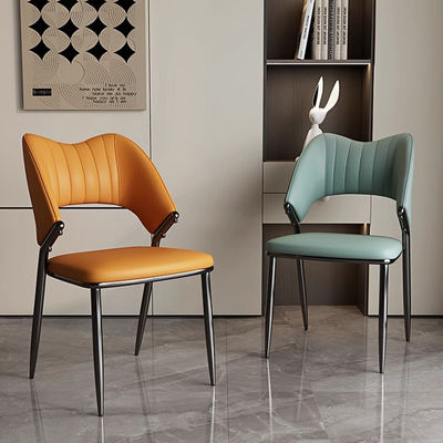 Leather Upholstery High Back Dining Chairs Banquet Metal Restaurant Chairs