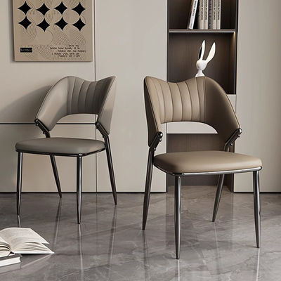 Leather Upholstery High Back Dining Chairs Banquet Metal Restaurant Chairs