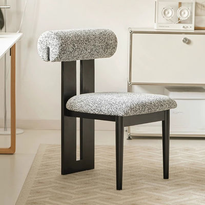 Customized Fabric Modern Upholstered Dining Chairs With Metal Legs