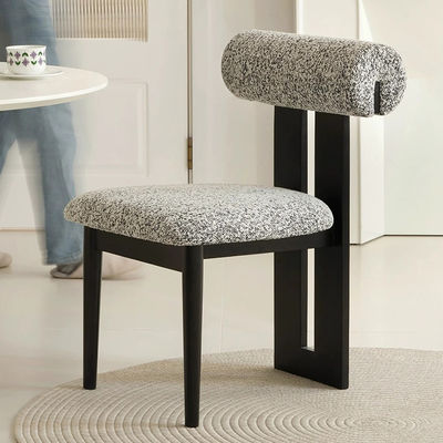 Customized Fabric Modern Upholstered Dining Chairs With Metal Legs