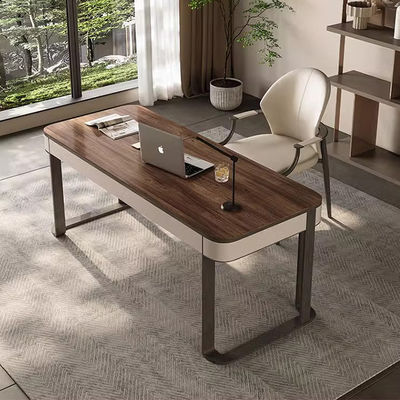 Customized Wood And Metal Writing Desk With Lacquer Finish Solid Study Table