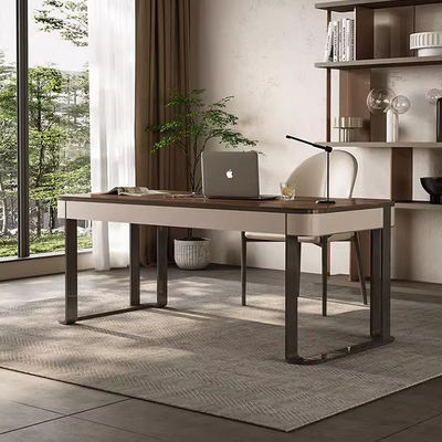 Customized Wood And Metal Writing Desk With Lacquer Finish Solid Study Table