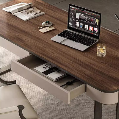 Customized Wood And Metal Writing Desk With Lacquer Finish Solid Study Table