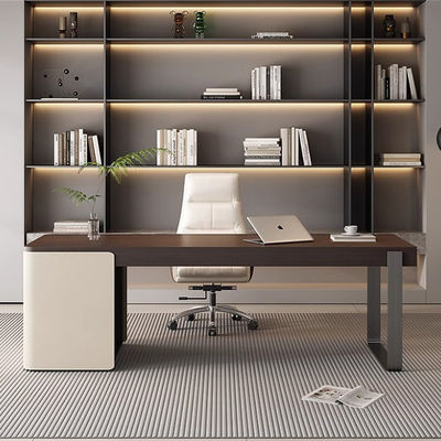 Rectangle Wooden Study Table Stainless Steel Oak Study Table