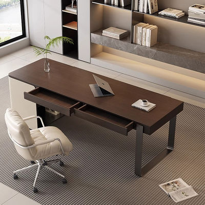 Rectangle Wooden Study Table Stainless Steel Oak Study Table