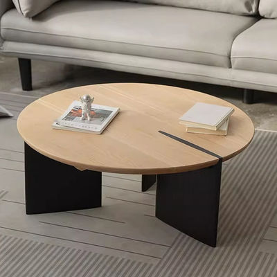 Matt Finish Light Oak Coffee Table Center Round Table For Living Room