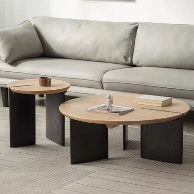 Matt Finish Light Oak Coffee Table Center Round Table For Living Room