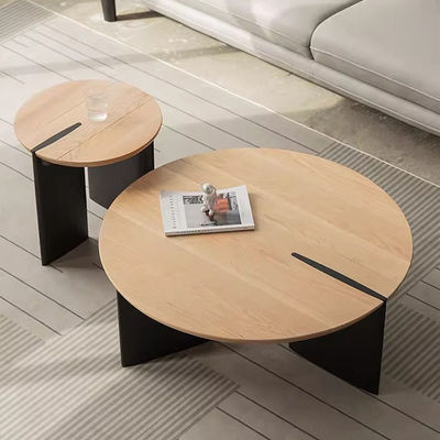 Matt Finish Light Oak Coffee Table Center Round Table For Living Room