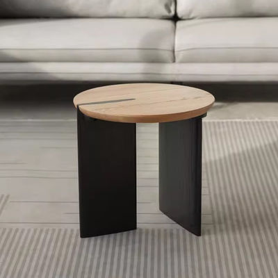 Matt Finish Light Oak Coffee Table Center Round Table For Living Room