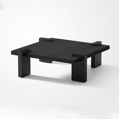 Matt Finish Square Coffee Table Central Wood And Metal Coffee Table