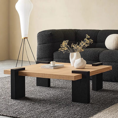 Matt Finish Square Coffee Table Central Wood And Metal Coffee Table
