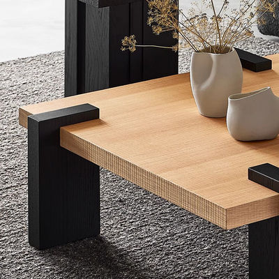 Matt Finish Square Coffee Table Central Wood And Metal Coffee Table