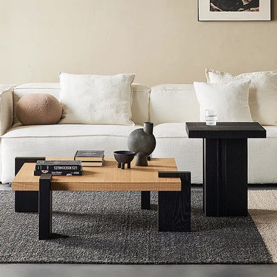 Matt Finish Square Coffee Table Central Wood And Metal Coffee Table