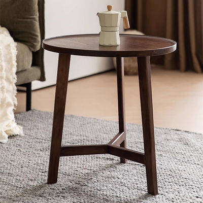 Oak Veneer Central Round Coffee Table Set Table Natural Wood Top Solid Wood Legs For Living Room And Hotel Use