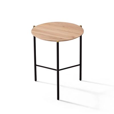 Hotel Round Center Coffee Table Oak Top Coffee Table With Iron Legs