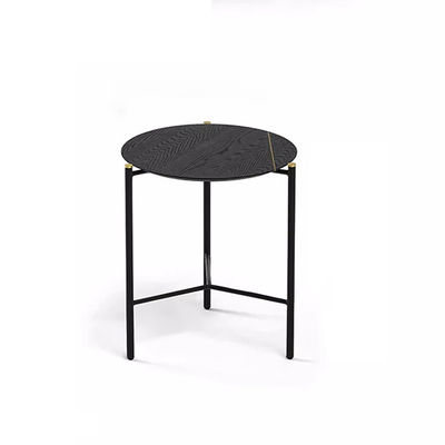 Hotel Round Center Coffee Table Oak Top Coffee Table With Iron Legs