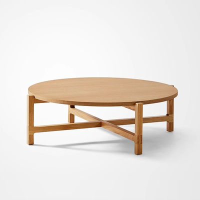 Oak Solid Wood Coffee Table Matt Finish Small Round Coffee Table