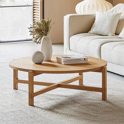 Oak Solid Wood Coffee Table Matt Finish Small Round Coffee Table