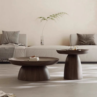 Veneer Walnut Coffee Table Natural Wood Round Coffee Table