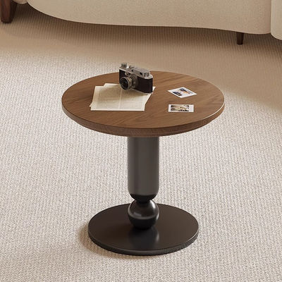 Wood Top Circle Coffee Table Oak Small Round Coffee Table Matt Finish