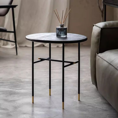 Iron Finish Central Coffee Table Black Satin Oak Top Coffee Table