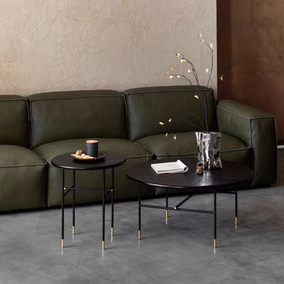 Iron Finish Central Coffee Table Black Satin Oak Top Coffee Table