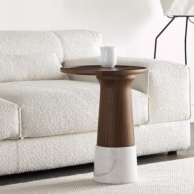 Oak Veneer Central Round End Table Natural Wood Top Solid Wood  Legs Side Table For Living Room And Hotel Use