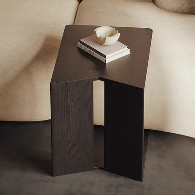 Oak Wood Top End Table Matt Finish Wooden Side Table Customized