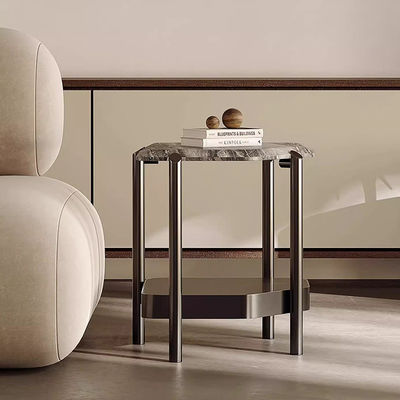 Room Metal Marble Side Table Hotel Metal And Marble End Table