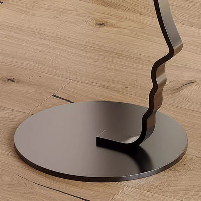 Customized Glass Top End Table Dia500mm Glass And Stainless Steel Side Table