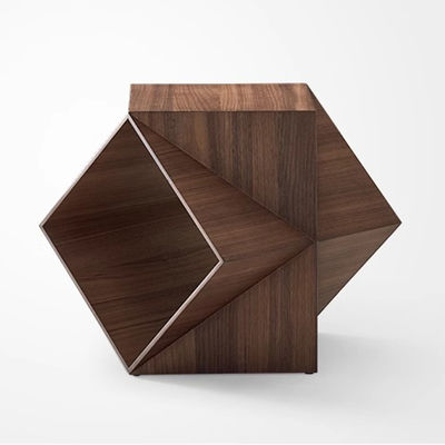 Matt Finish Round End Table Natural Oak Veneer Side Table