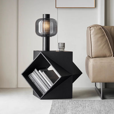 Matt Finish Round End Table Natural Oak Veneer Side Table