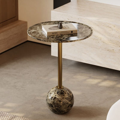 Black Marble Top Side Table Stainless Steel End Table With Metal Base