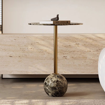 Black Marble Top Side Table Stainless Steel End Table With Metal Base