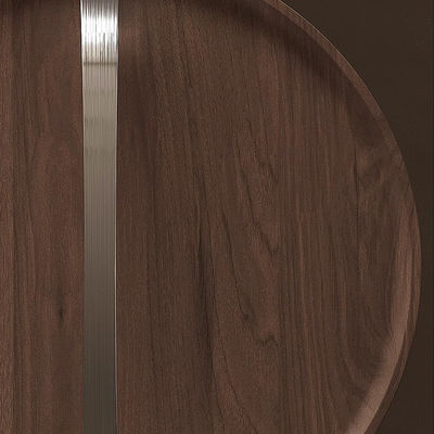 Walnut Veneer Wood End Table With Metal Legs Brushed Silver