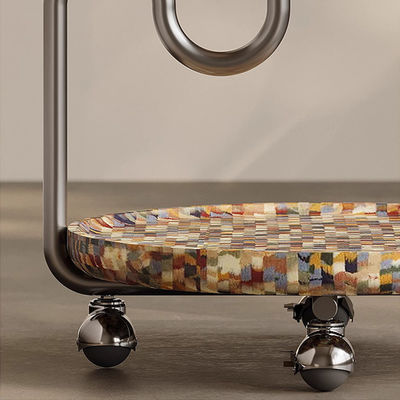 Colorful Stainless Steel End Table With Metal Base Wood Top Side Table