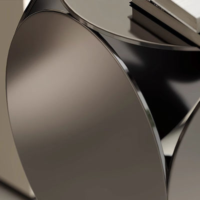Bright Stainless Side Table Black Finish Metal Accent Table
