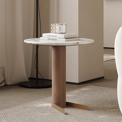Rose Gold Stainless Steel End Table Marble Top Ss Side Table Small
